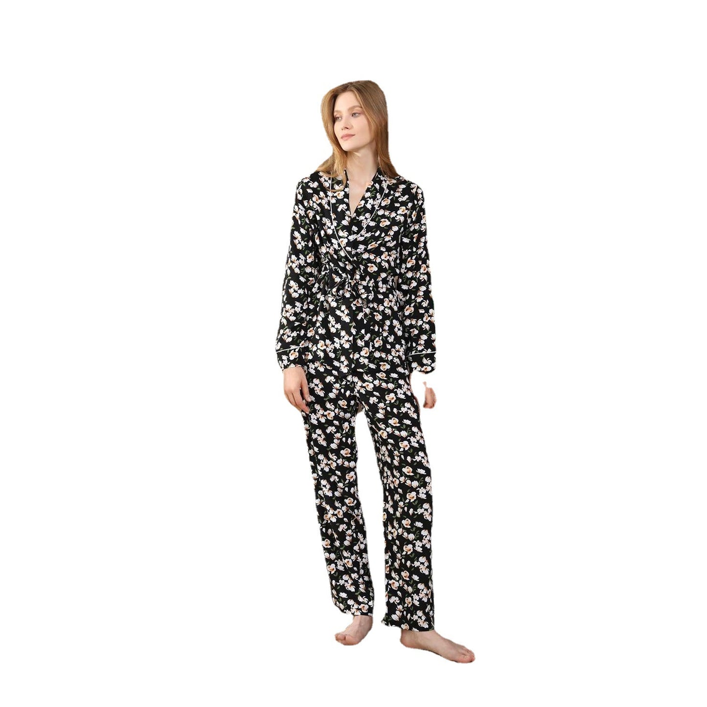Long Sleeve Lapel Cardigan Lounge Set