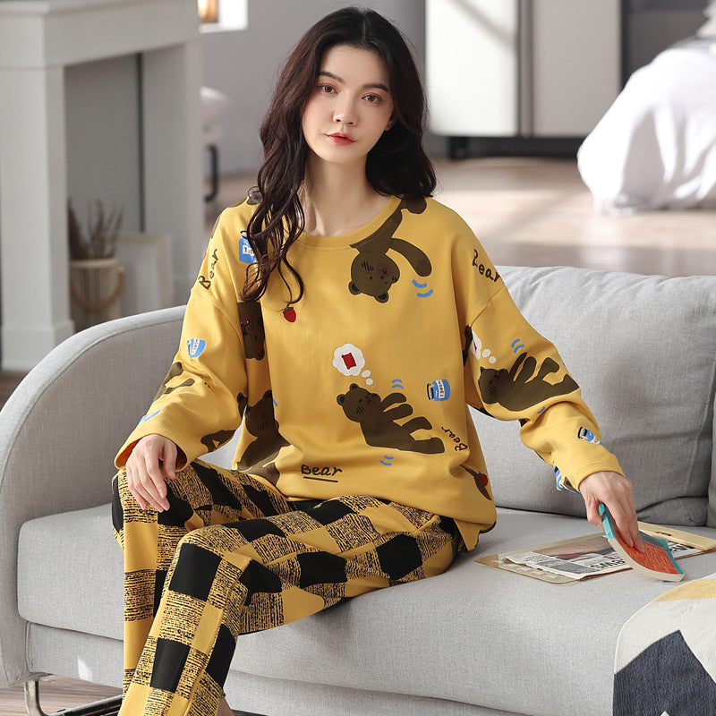 Elegant Loose Print Pajamas Loungewear Set