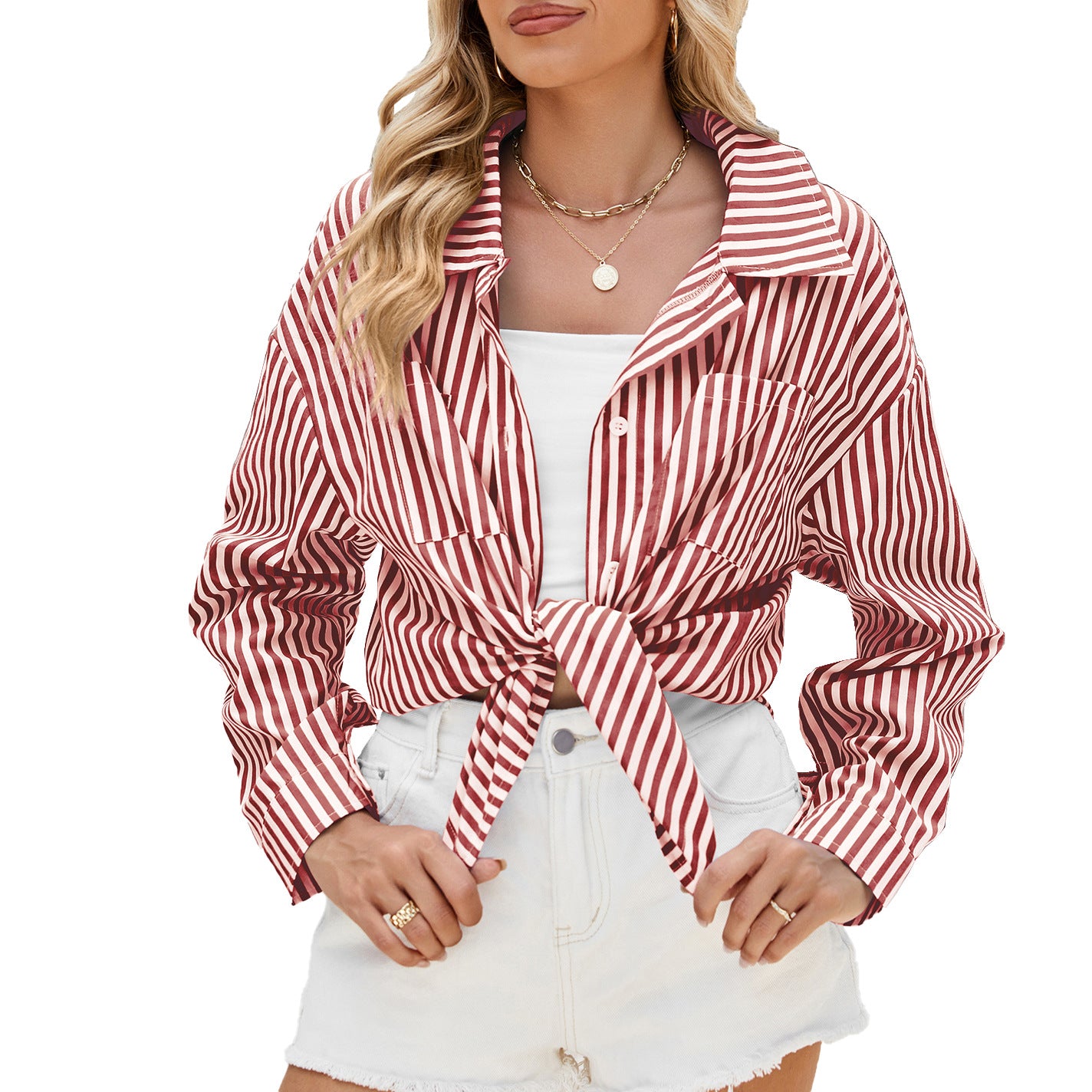 Casual Single-breasted Shirt With Pockets