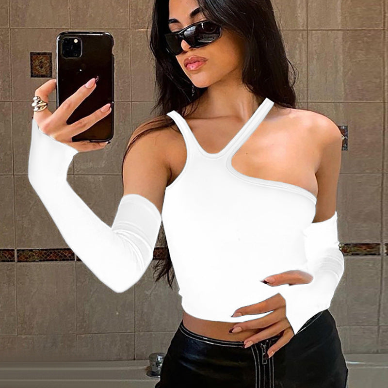 Fashion Irregular Split Oversleeves Top