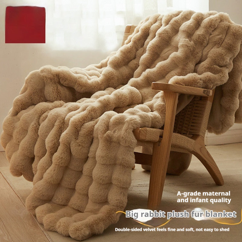 Double-Sided Coral Fleece Warm Blanket