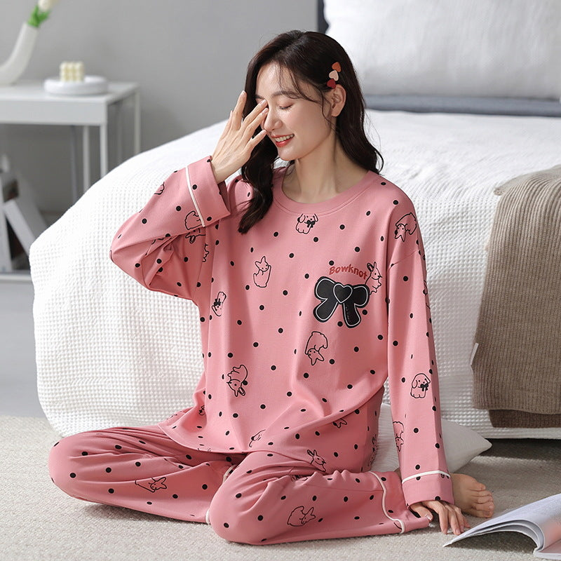 Elegant Loose Print Pajamas Loungewear Set