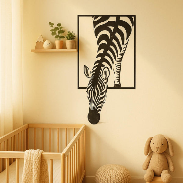 B & W Modern Zebra Wall Art Decor For Room
