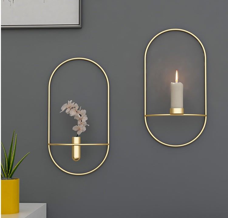 3D Wall Mounted Geometric Metal Candlestick