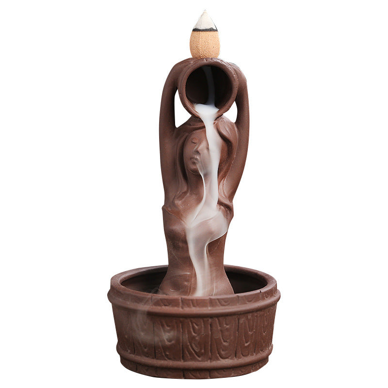Purple Sand Backflow Mermaid Incense Burner