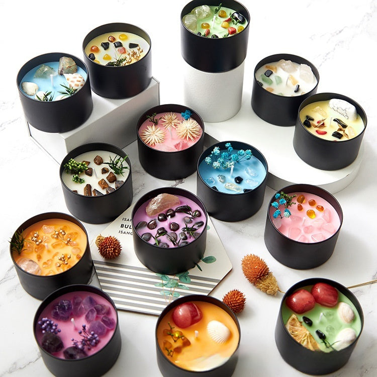 Crystal Dried Flower Arometherapy Candle