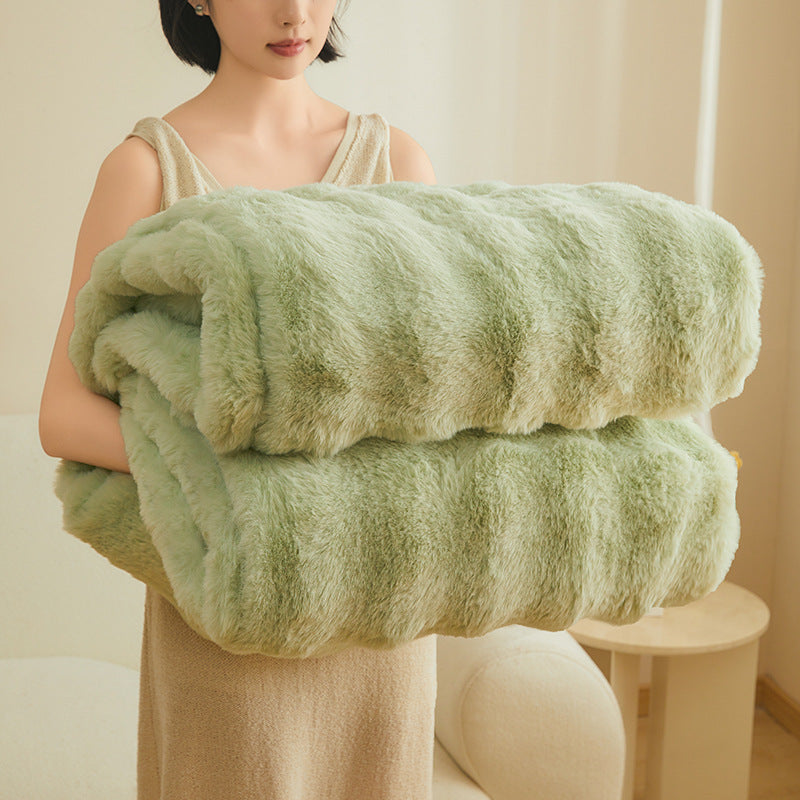 Double-Sided Coral Fleece Warm Blanket