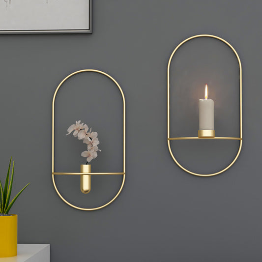 3D Wall Mounted Geometric Metal Candlestick