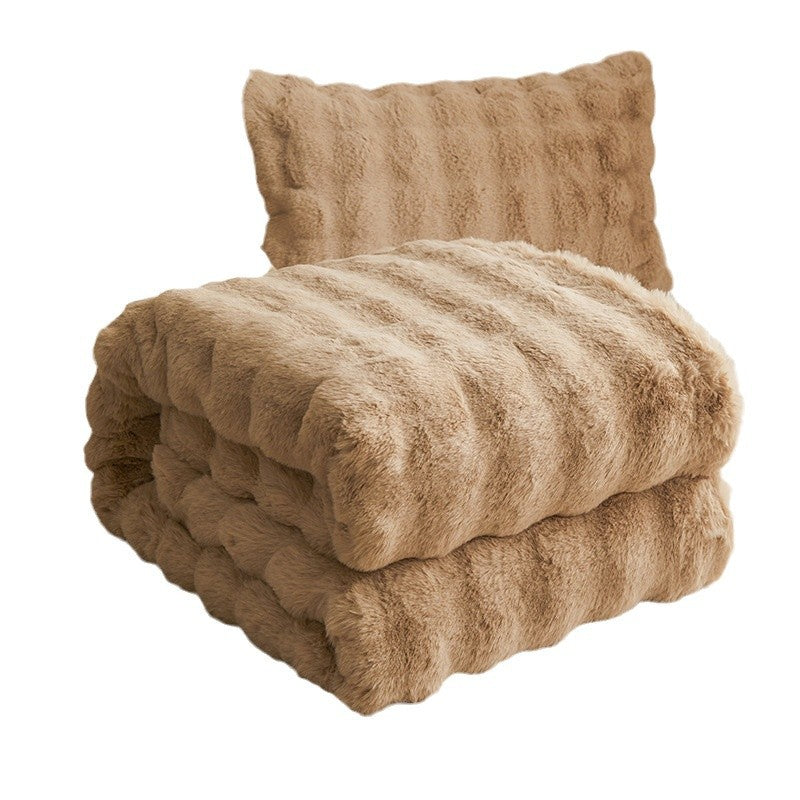 Double-Sided Coral Fleece Warm Blanket