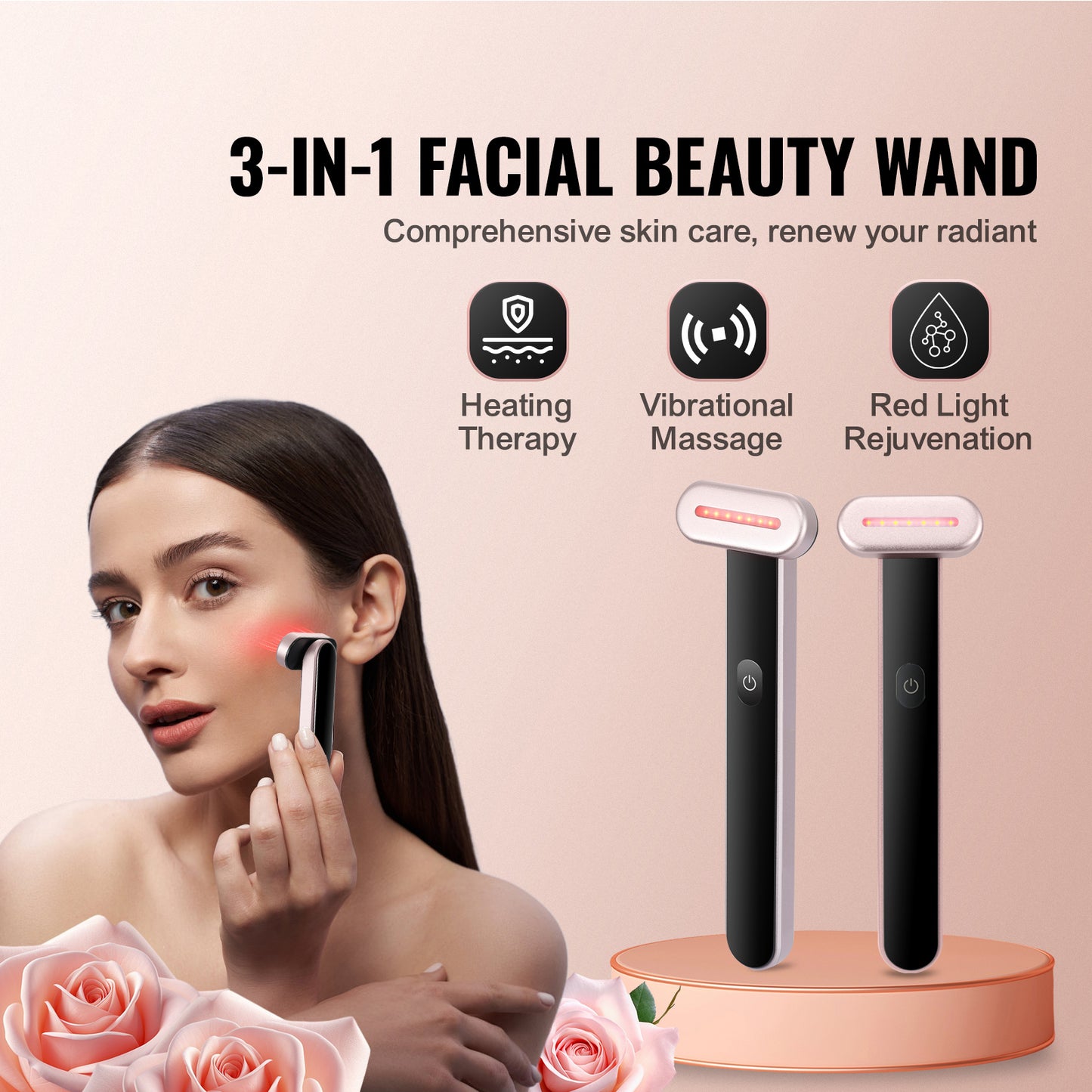 LED Red Light Therapy Wand For Face