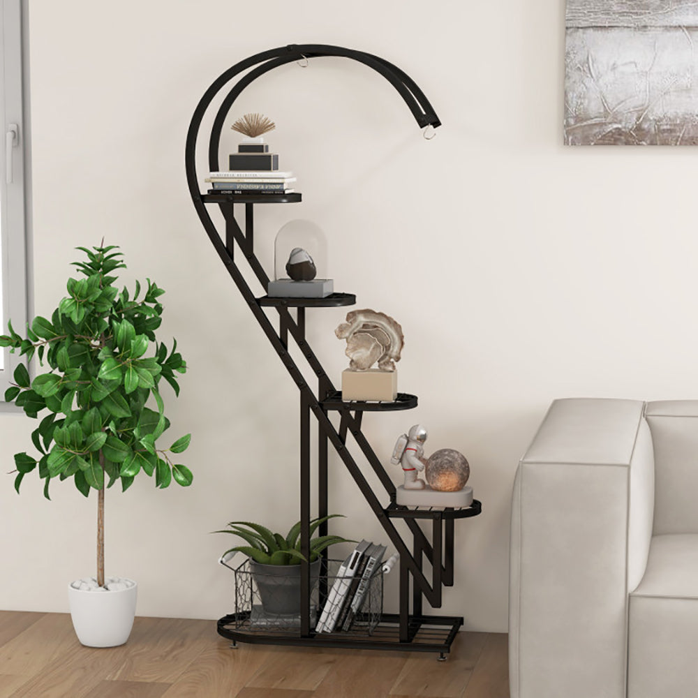 5 Tier Metal Plant Stand With Hanging Hook