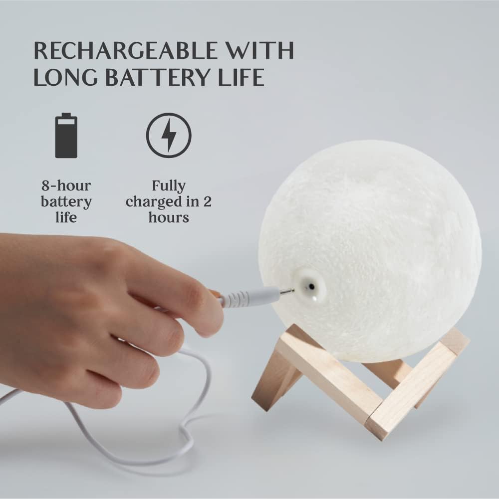 16-Color Creative LED Moon Night Lamp With Stand
