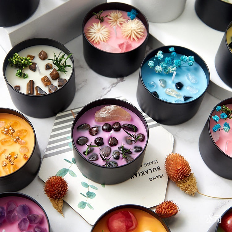 Crystal Dried Flower Arometherapy Candle