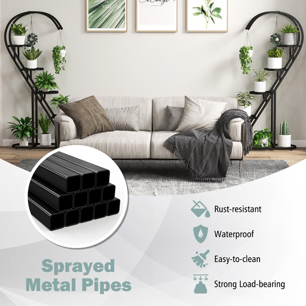 5 Tier Metal Plant Stand With Hanging Hook