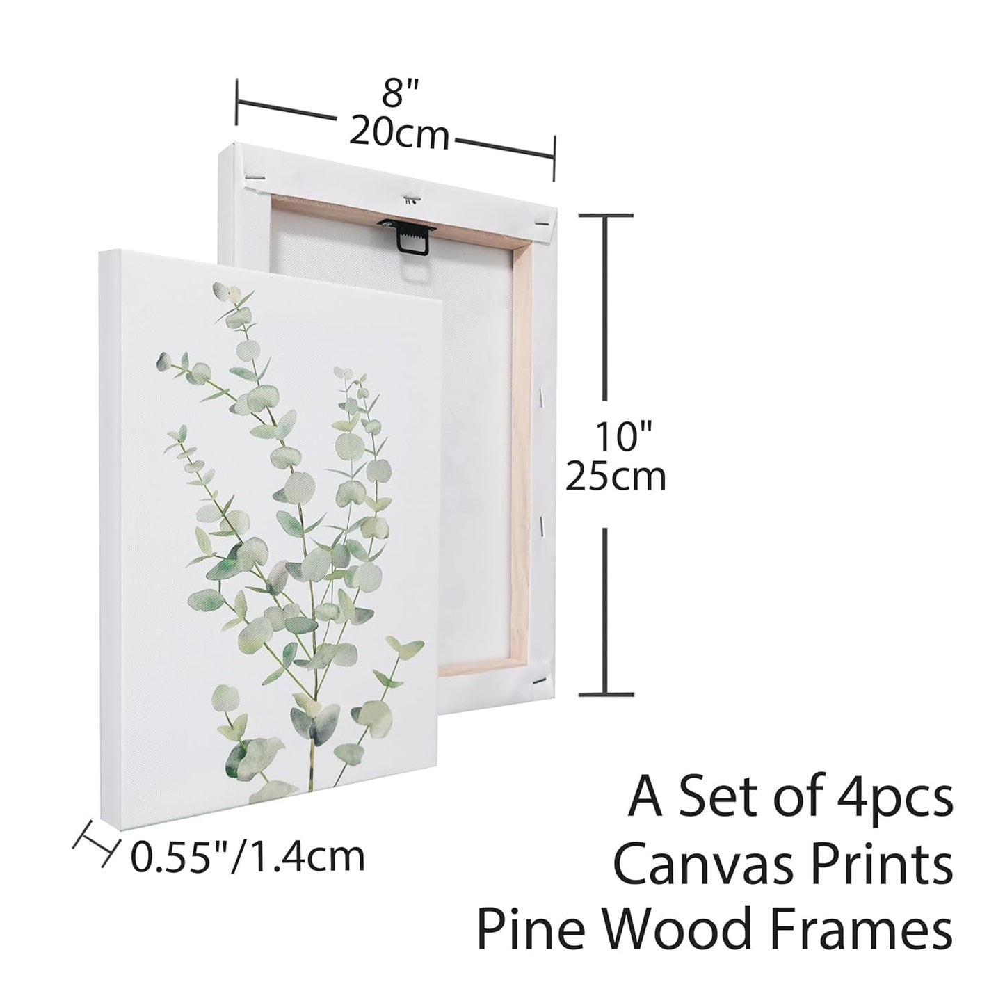 Boho Botanical Plant Wall Canvas Art 8x10in