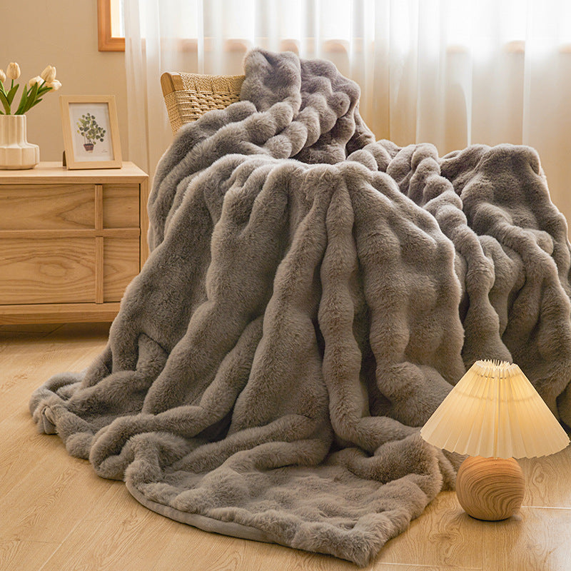 Double-Sided Coral Fleece Warm Blanket