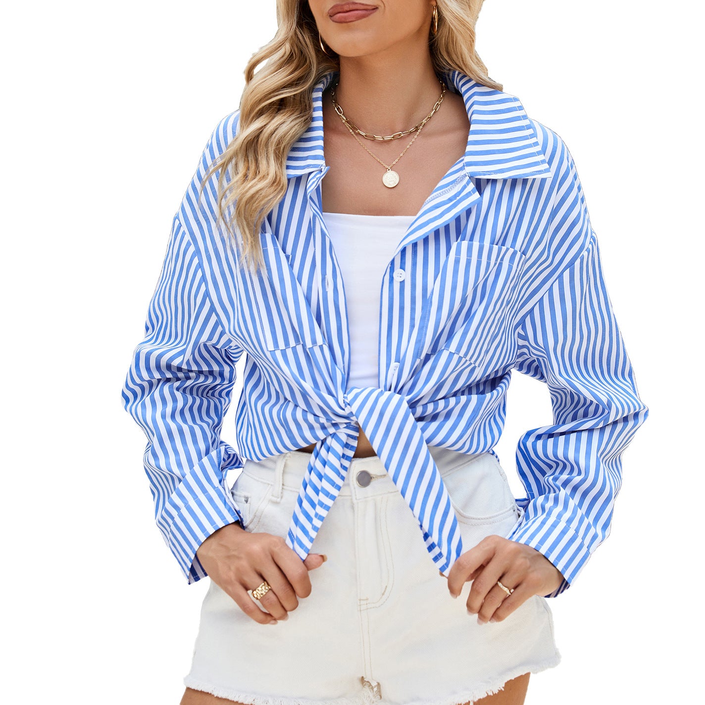 Casual Single-breasted Shirt With Pockets