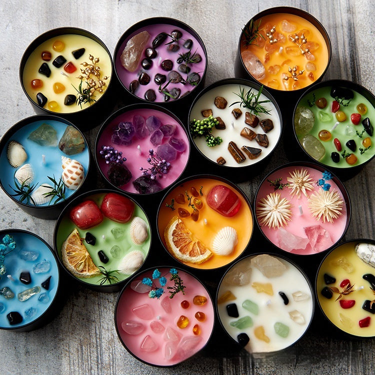 Crystal Dried Flower Arometherapy Candle