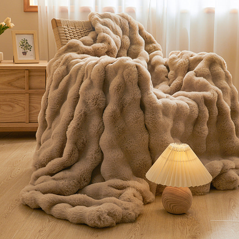 Double-Sided Coral Fleece Warm Blanket