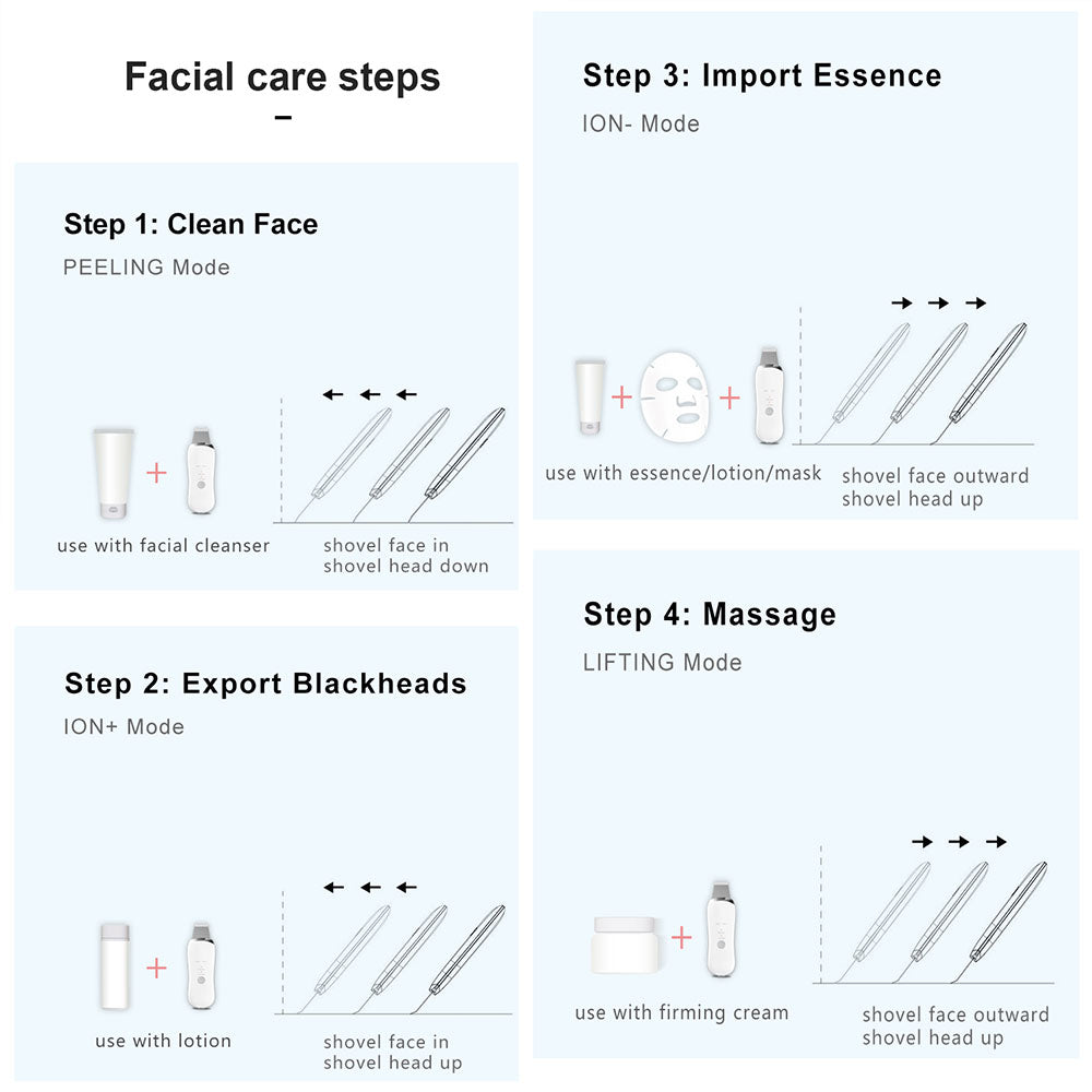 Handheld Electric Ultrasonic Skin Scrubber