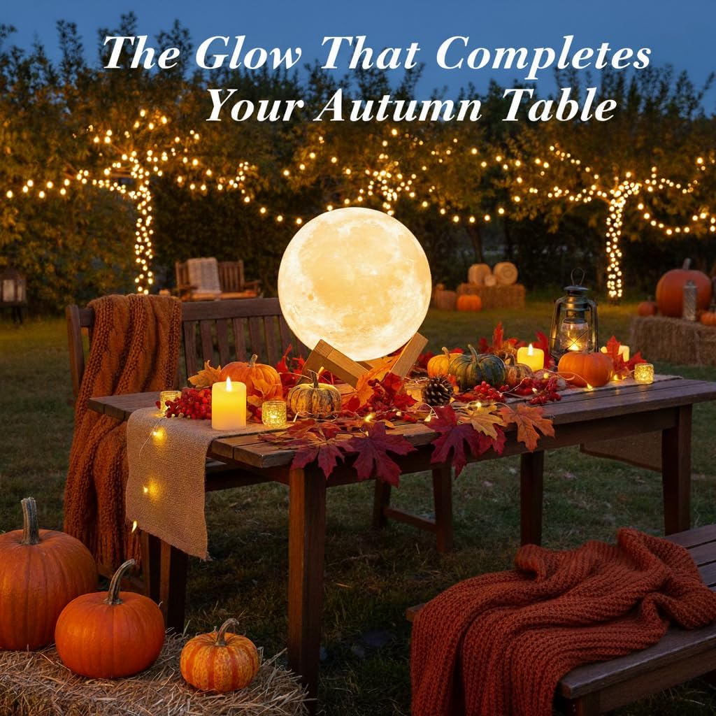 16-Color Creative LED Moon Night Lamp With Stand