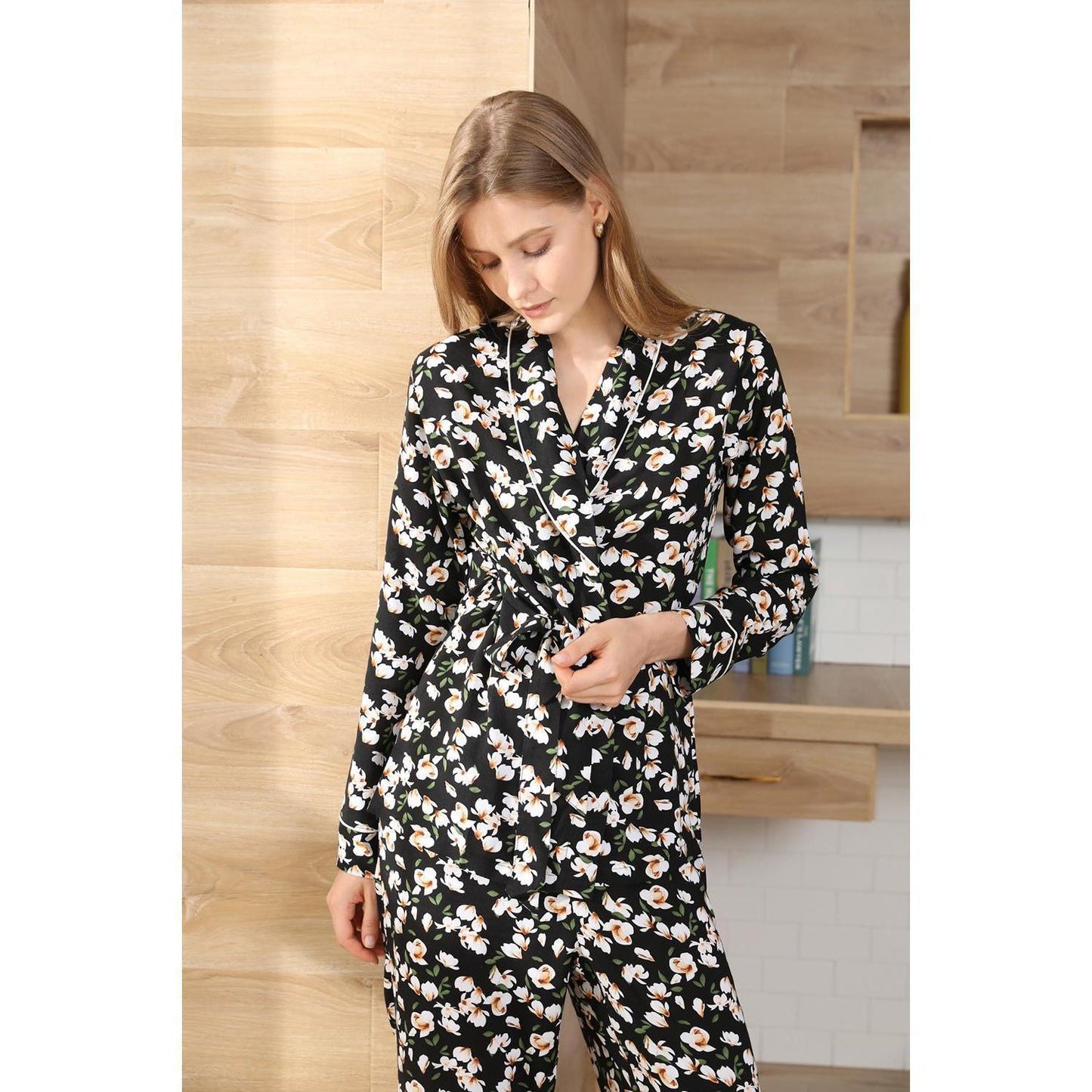 Long Sleeve Lapel Cardigan Lounge Set