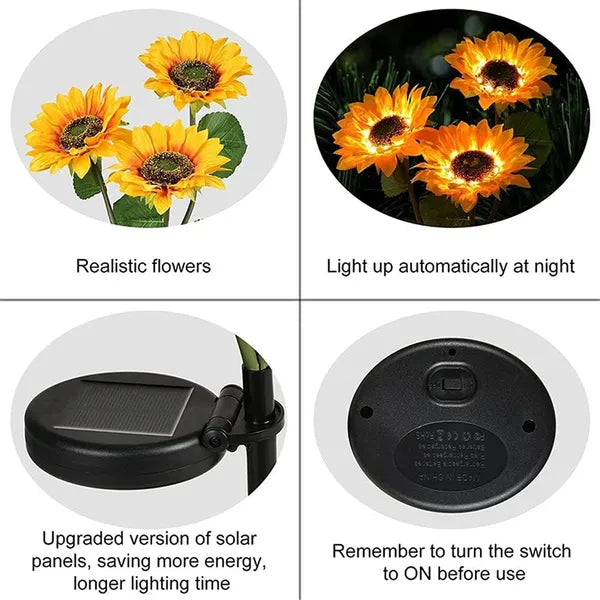 Outdoor LED Solar Garden Sunflower Light