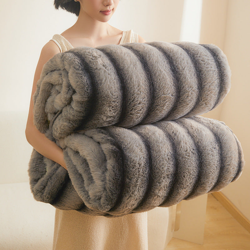 Double-Sided Coral Fleece Warm Blanket