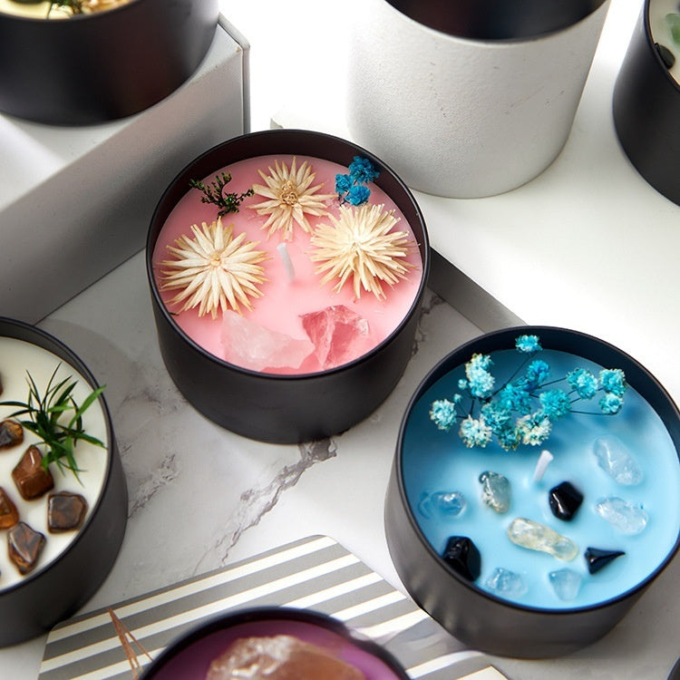 Crystal Dried Flower Arometherapy Candle