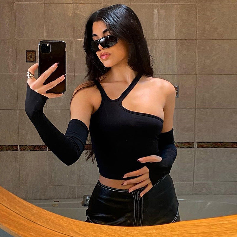 Fashion Irregular Split Oversleeves Top