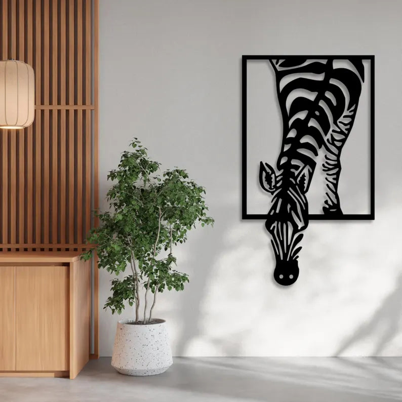 B & W Modern Zebra Wall Art Decor For Room