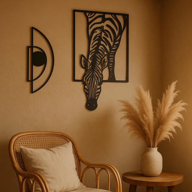 B & W Modern Zebra Wall Art Decor For Room