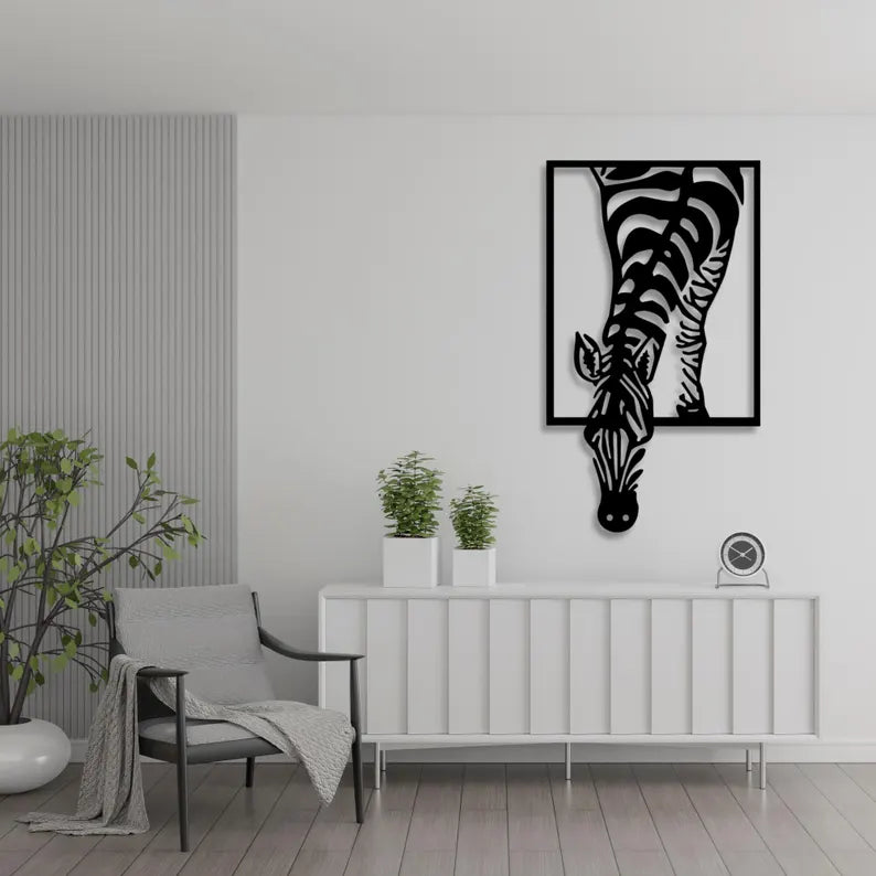 B & W Modern Zebra Wall Art Decor For Room