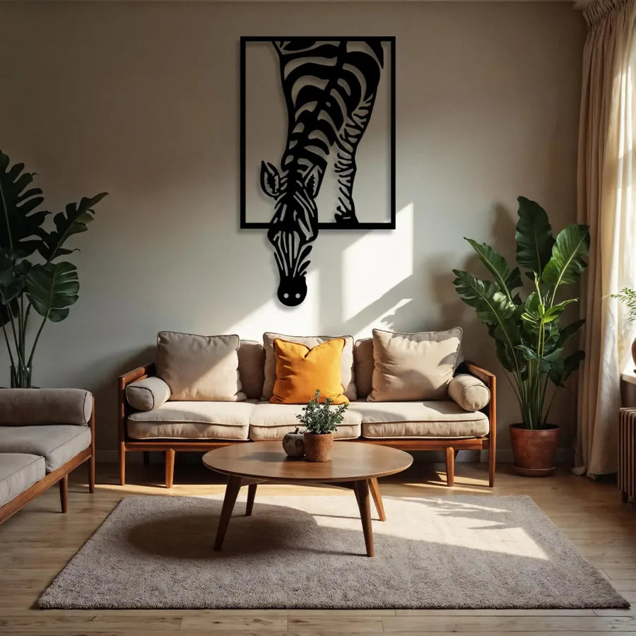 B & W Modern Zebra Wall Art Decor For Room